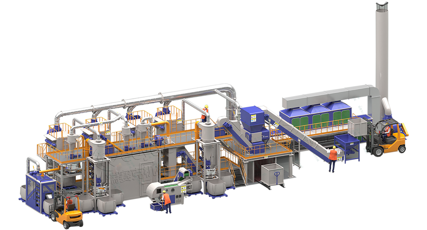 廢舊鋰電池正負極片回收處理設(shè)備工藝圖
